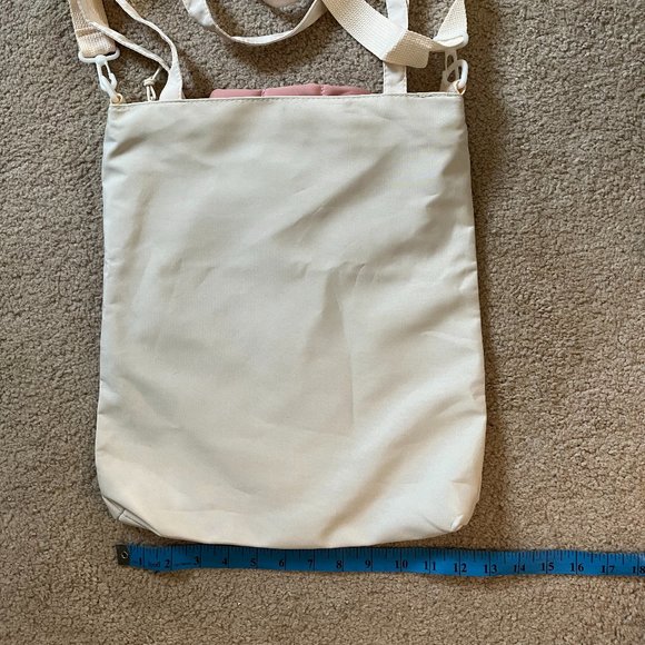 Cottage Core Tulip Tote Bag, Quilted, Full Zip, Pink & Green - Picture 5 of 8